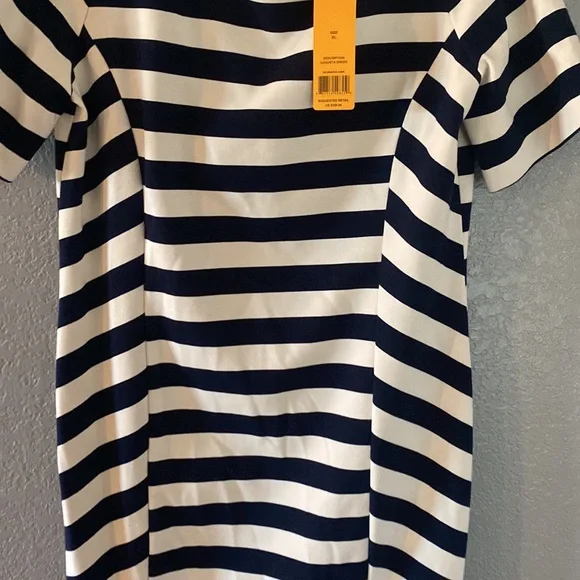 Tory Burch Navy and White Striped Dress - Picture 2 of 4
